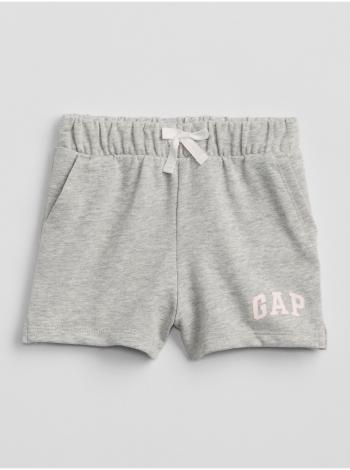 Šedé holčičí dětské kraťasy GAP Logo pull-on shorts