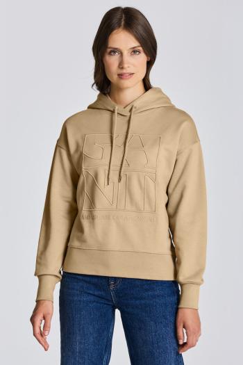 MIKINA GANT D2. TONAL EMB QUADRAT HOODIE hnědá XL