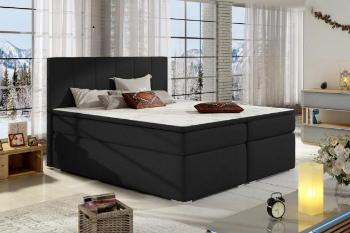 BOLERO kontinentální boxspring postel 200x200, černá