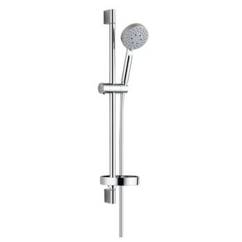 MEREO Sprchová souprava, pětipolohová sprcha, posuvný držák, šedostříbrná hadice, mýdlenka CB900HM