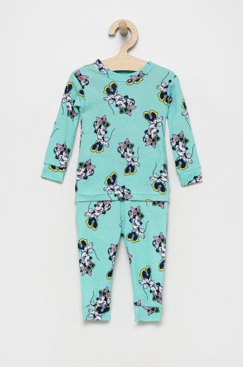 Dětské bavlněné pyžamo GAP tyrkysová barva