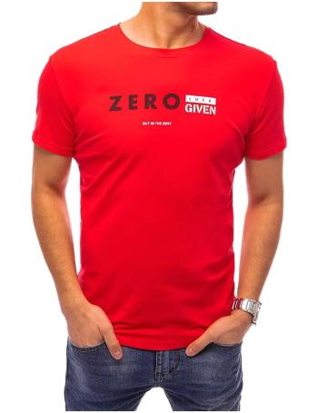červené pánské tričko s potiskem zero vel. 2XL