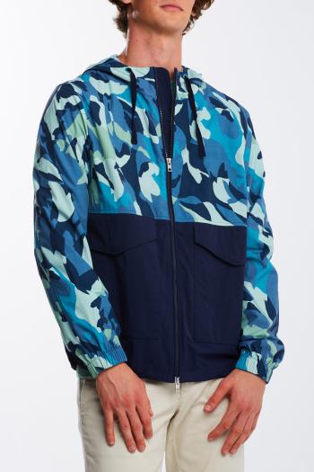 BUNDA GANT D2. LEAF CAMO WINDBREAKER modrá XL