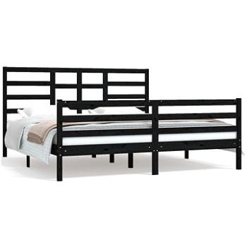 Rám postele černý masivní dřevo 180 × 200 cm Super King, 3105879 (3105879)
