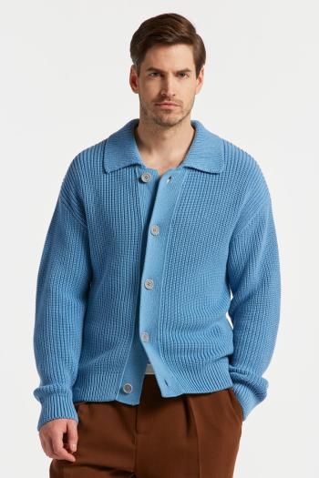 SVETR GANT RIB CARDIGAN modrá L