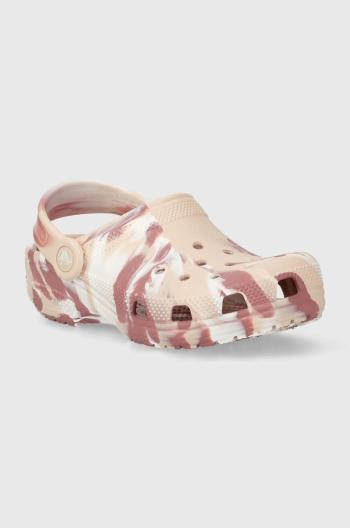 Dětské pantofle Crocs CLASSIC MARBLED KIDS růžová barva