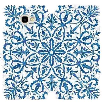 Flipové pouzdro na mobil Samsung Galaxy J4 Plus 2018 - ME01P Modré květinové vzorce (5903226504039)