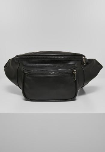 Urban Classics Imitation Leather Double Zip Shoulder Bag black - UNI