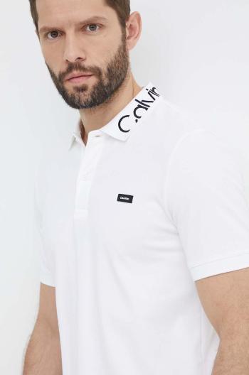 Polo tričko Calvin Klein bílá barva, K10K112467