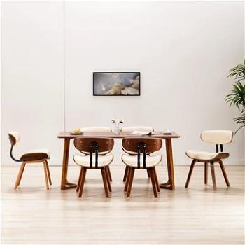 Jídelní židle 6 ks krémové ohýbané dřevo a umělá kůže (278717)