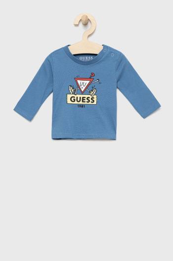 Dětská bavlněná košile s dlouhým rukávem Guess s potiskem