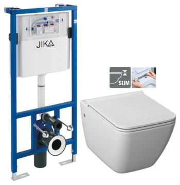 předstěnový instalační systém bez tlačítka + WC JIKA PURE + SEDÁTKO DURAPLAST H895652 X PU1