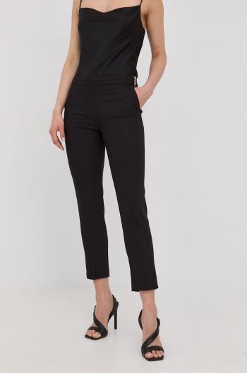 Kalhoty Morgan dámské, černá barva, přiléhavé, medium waist