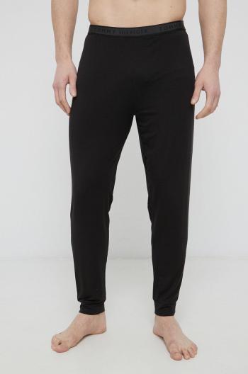 Pyžamové kalhoty Tommy Hilfiger pánské, černá barva, hladké