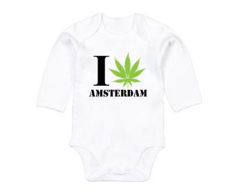 Dětské body dlouhý rukáv BIO I Love Amsterdam