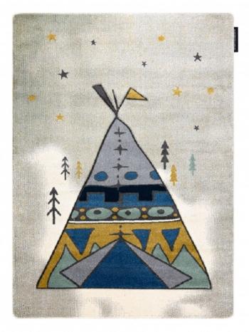 Dywany Łuszczów Dětský kusový koberec Petit Tipi grey - 140x190 cm Vícebarevná