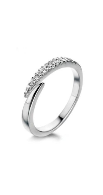 JVD Jemný stříbrný prsten se zirkony SVLR0397XH2BI 60 mm