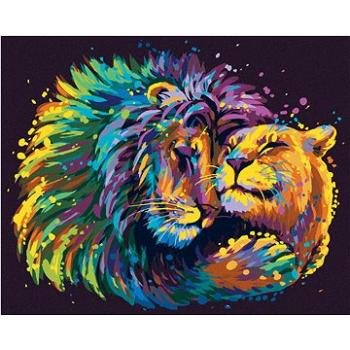 Malování podle čísel - Lev a lvice v barvách (HRAbz33518nad)