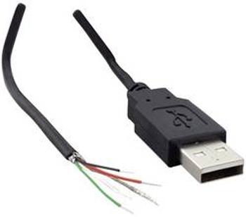 USB kabel s volným koncem BKL Electronic 10080109, zástrčka USB 2.0 typ A, 1.80 m, černá, 1 ks