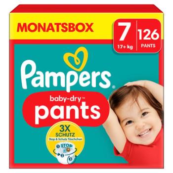 Pampers Baby-Dry Pants, velikost 7 Extra Large , 17 kg+, měsíční balení (1 x 126 plen)