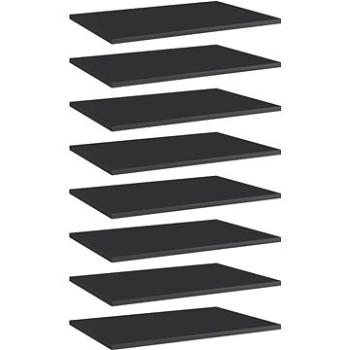 Přídavné police 8 ks černé vysoký lesk 60x40x1,5 cm dřevotříska 805263
