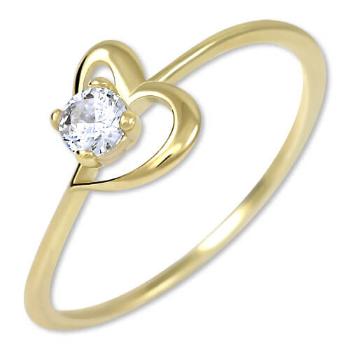Brilio Zásnubní prsten s krystalem Srdce 226 001 01033 54 mm