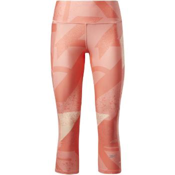 Reebok RE 3/4 TIGHT - AOP / TWICOR Dámské 3/4 legíny, lososová, velikost M