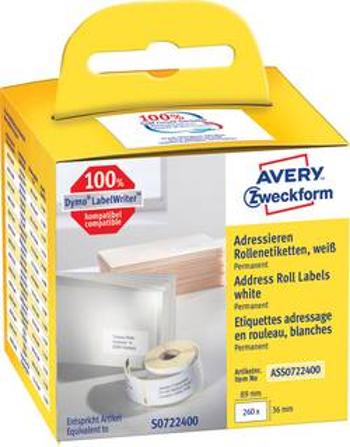 Avery-Zweckform etikety v roli 89 x 36 mm papír bílá 260 ks permanentní ASS0722400 Adresní nálepky