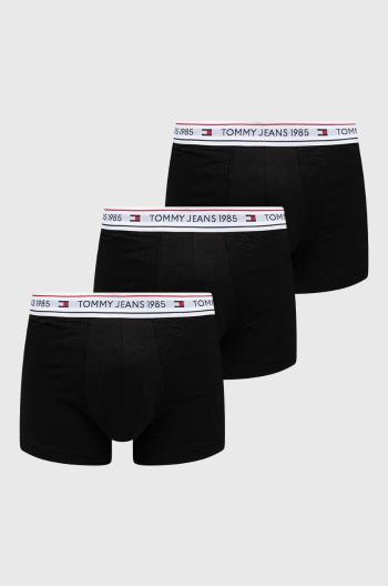 Boxerky Tommy Jeans 3-pack pánské, černá barva, UM0UM03160