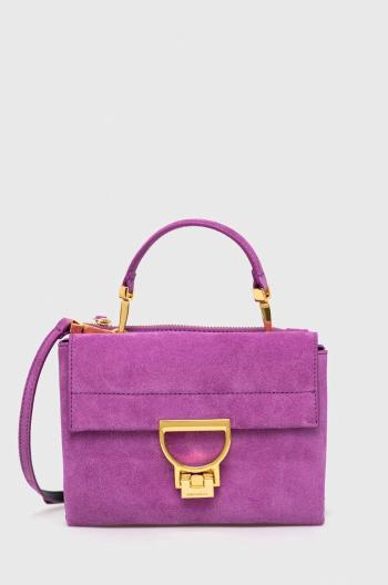 Semišová kabelka Coccinelle Arlettis fialová barva