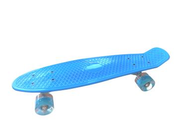 Pennyboard s LED kolečky, 56 cm LIGHT BLUE