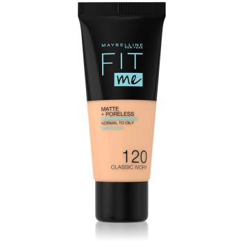 Maybelline Fit Me! Matte+Poreless matující make-up pro normální a mastnou pleť odstín 120 Classic Ivory 30 ml