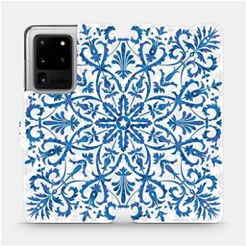 Flipové pouzdro na mobil Samsung Galaxy S20 Ultra - ME01P Modré květinové vzorce (5903516172030)