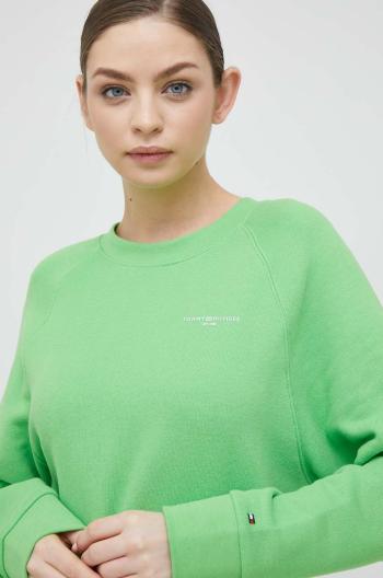 Mikina Tommy Hilfiger dámská, zelená barva, s potiskem