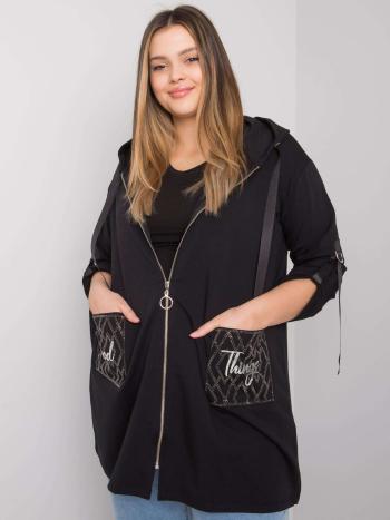 ČERNÁ DÁMSKÁ MIKINA NA ZIP S KAPSAMI RV-BL-6795.84-BLACK Velikost: ONE SIZE