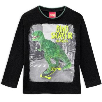 Chlapecké tričko s dlouhými rukávy KYLY DINO SKATER černé Velikost: 128