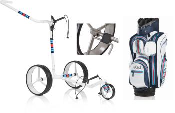 Jucad Carbon 3-Wheel Deluxe SET White Manuální golfové vozíky