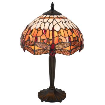 Stolní lampa Tiffany Dragonfly orange - Ø 31*47 cm / E27 / Max. 1x60 Watt 5LL-5204