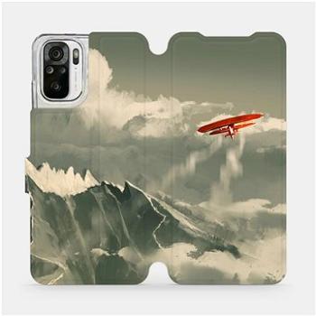 Flipové pouzdro na mobil Xiaomi Redmi Note 10 - MA03P Oranžové letadlo v horách (5903516658664)