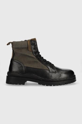 Kožené boty Pepe Jeans Brad Boot Combi pánské, černá barva
