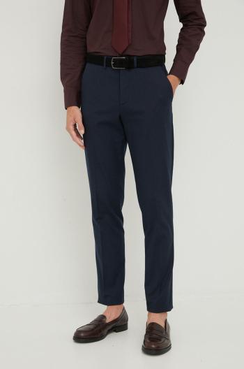 Kalhoty Sisley pánské, tmavomodrá barva, ve střihu chinos