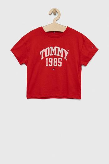 Dětské bavlněné tričko Tommy Hilfiger Červená barva