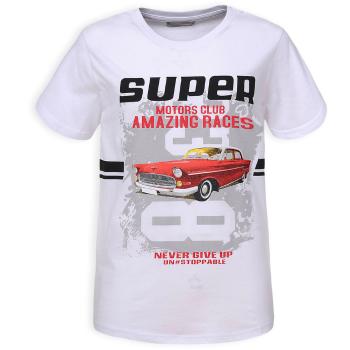 Chlapecké tričko GLO STORY SUPER CAR bílé Velikost: 158