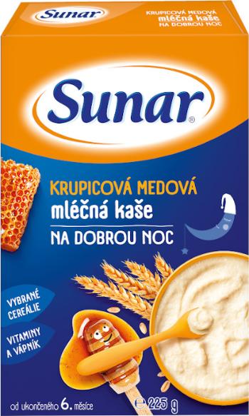 Sunar Krupicová medová mléčná kaše na dobrou noc 225 g