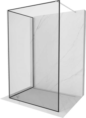 MEXEN/S Kioto Sprchová zástěna WALK-IN 120 x 110 cm, černý vzor, chrom 800-120-212-01-70-110