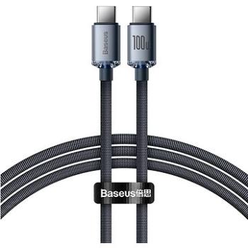 Baseus Crystal Shine Series nabíjecí / datový kabel USB-C / USB-C 100W 1,2m, černá (CAJY000601)