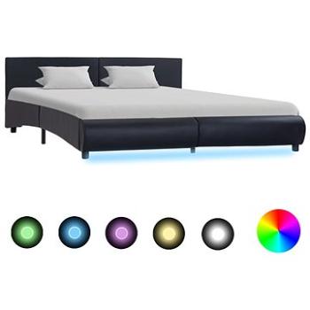 Rám postele s LED světlem černý umělá kůže 180x200 cm (285485)