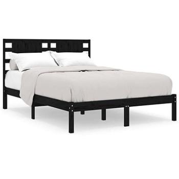 Rám postele černý masivní dřevo 135 × 190 cm Double, 3104197 (3104197)