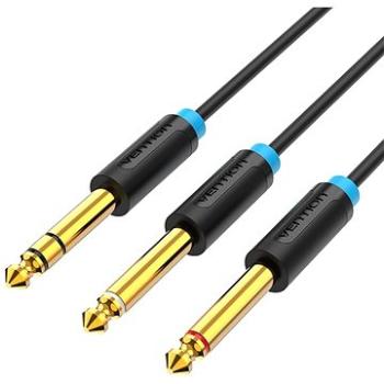 Vention TRS 6.5mm Male to 2*6.5mm Male Audio Cable 1m Black (BATBF)