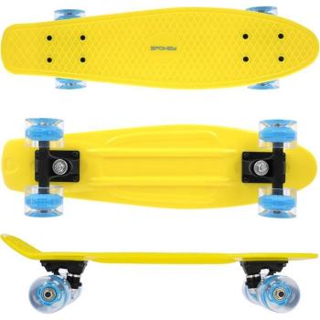 Fish Pennyboard se svíticími LED kolečky, žlutý